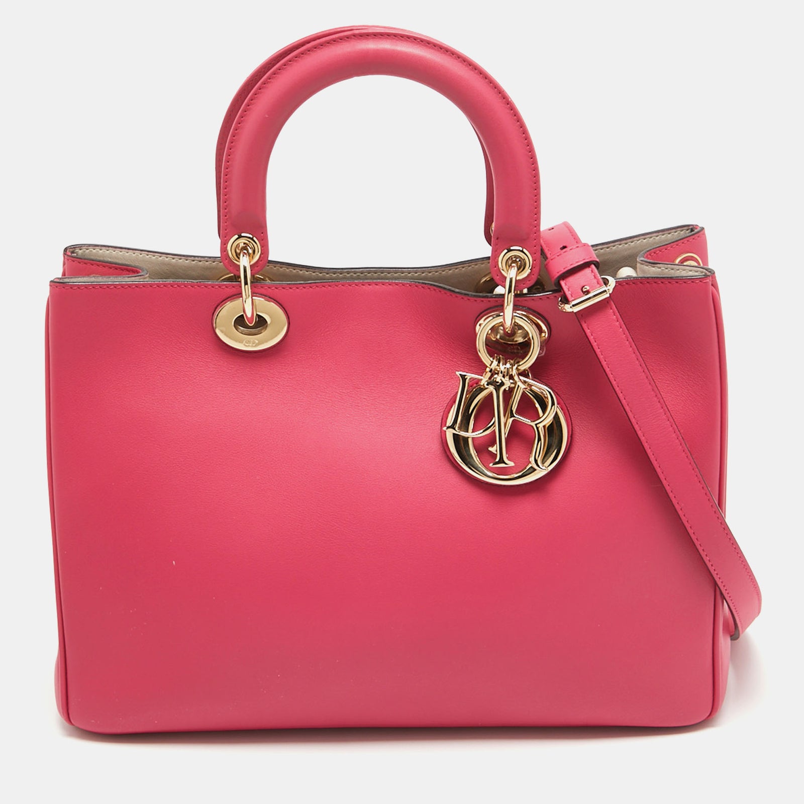 Dior Mittelgroße Shopper-Tasche „Diorissimo“ aus rosa Leder