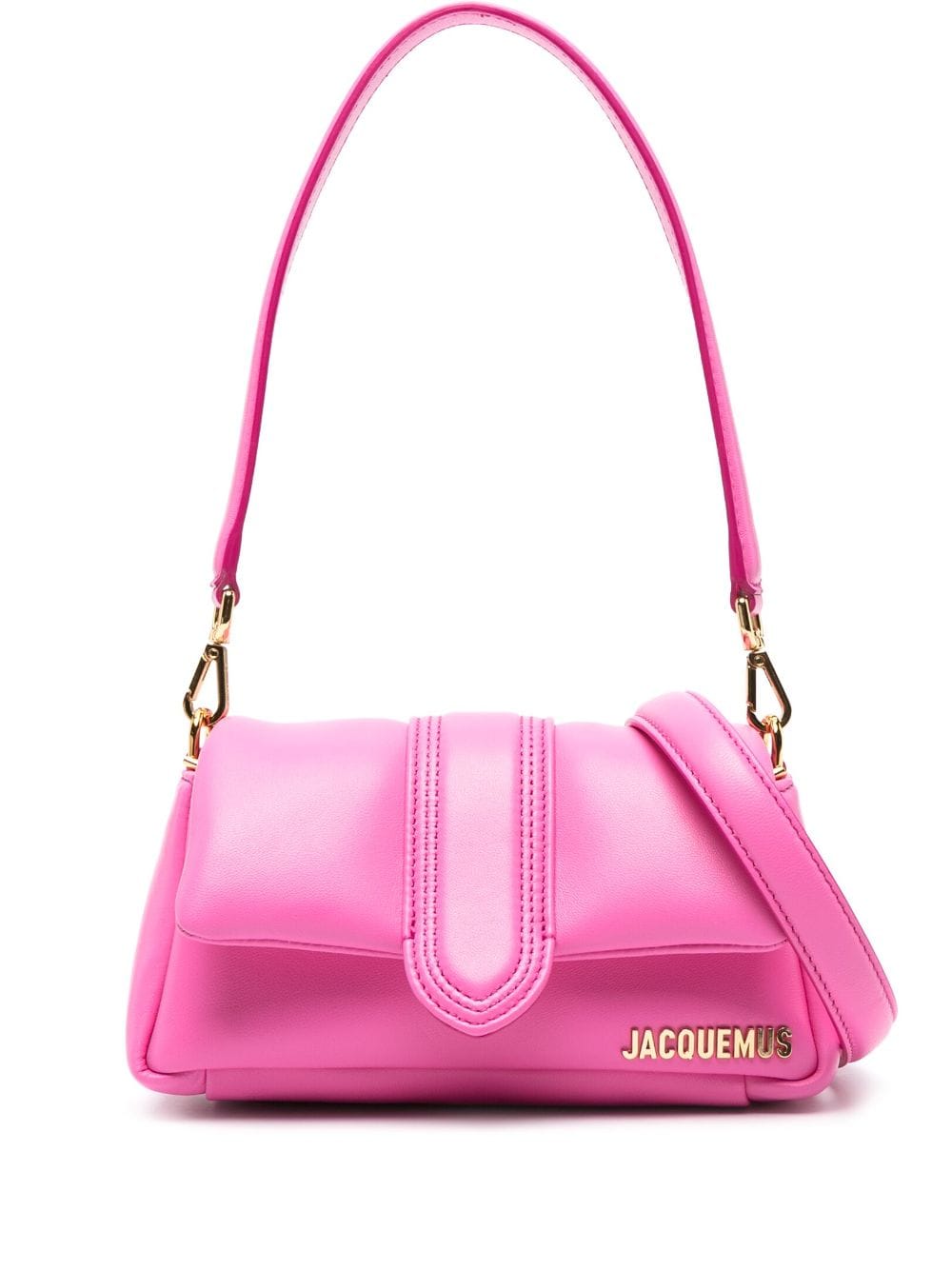Jacquemus Women's Le Petit Bambimou Leather Shoulder Bag in Fuchsia | Size UNI | 233BA335