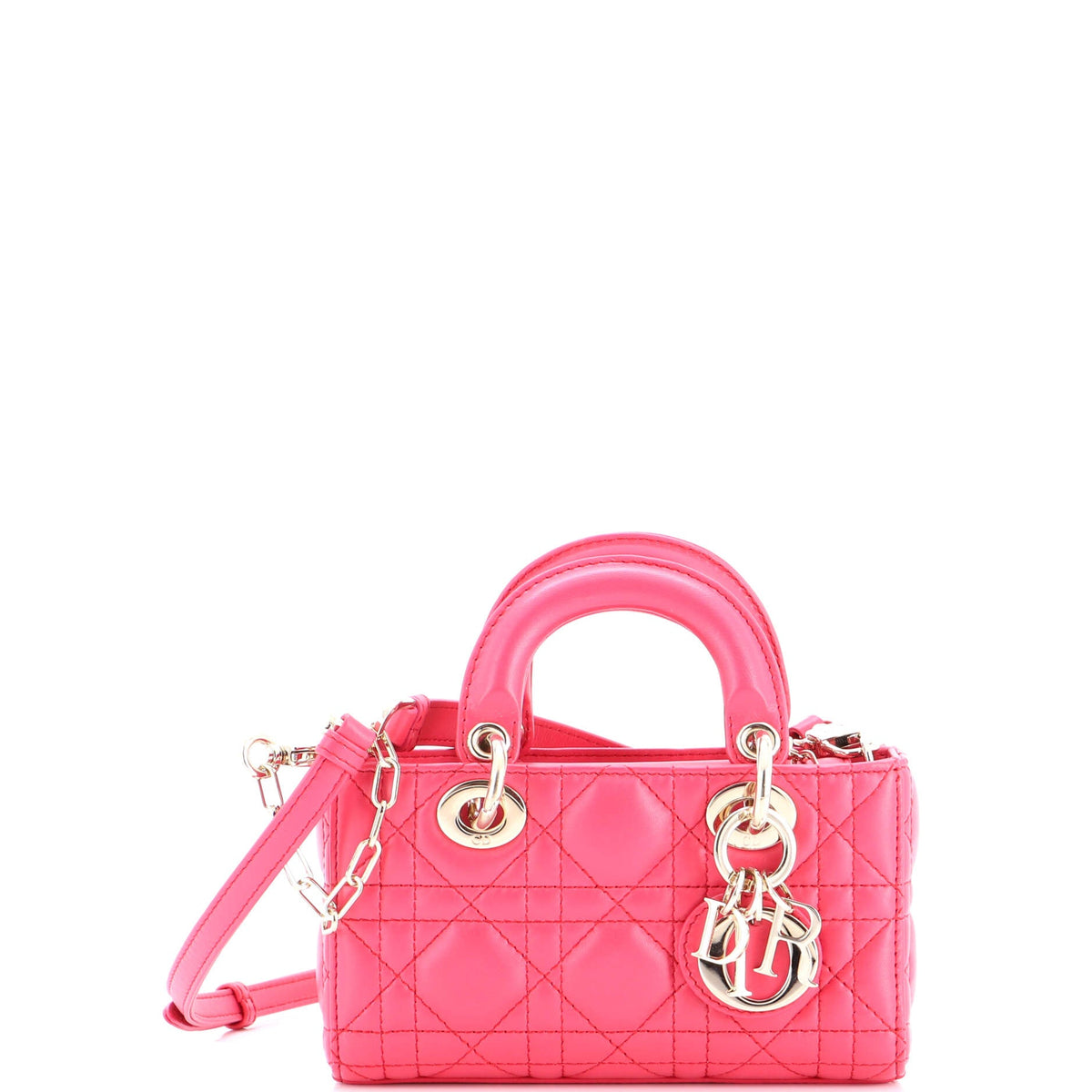 Christian Dior Lady D-Joy Bag Cannage Quilt Lambskin Micro