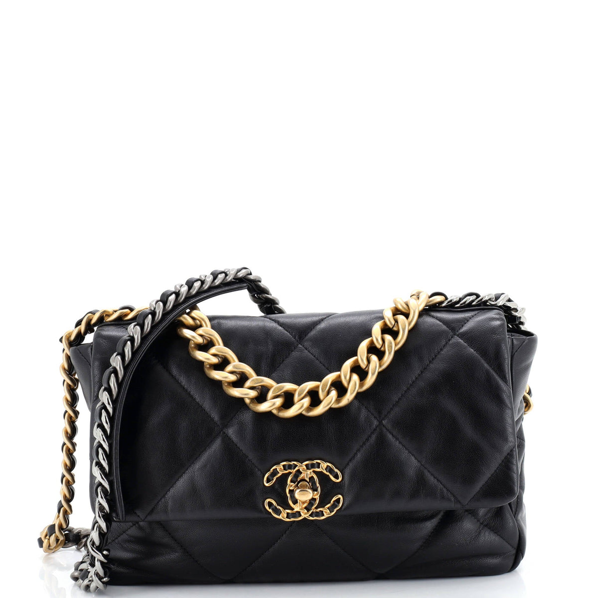 Chanel CHANEL 19 Flap Bag Quilted Leather Large