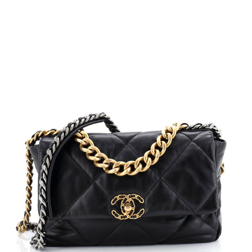CHANEL 19 Flap Bag Quilted Leather Large