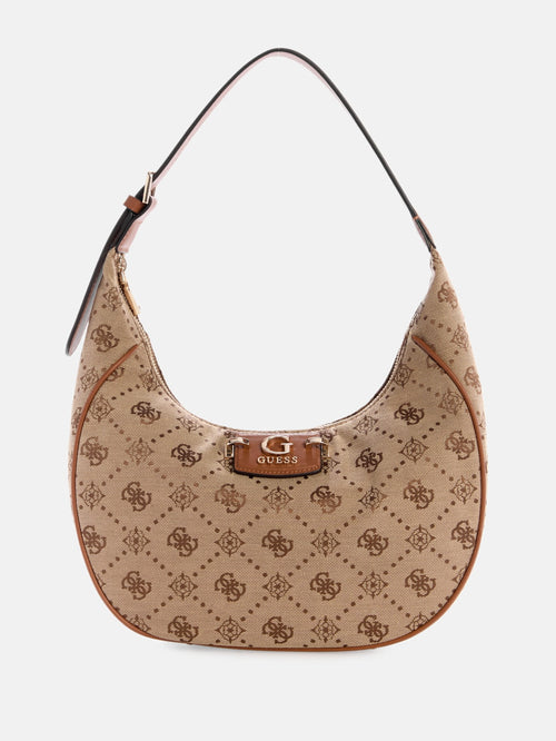 Neda Jacquard Logo Hobo Bag