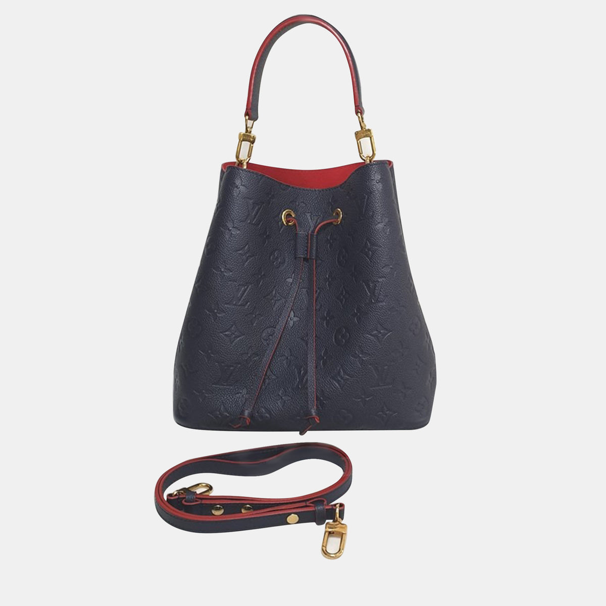 Louis Vuitton Navy Blue Leather Empreinte Neonoe Tote Bag