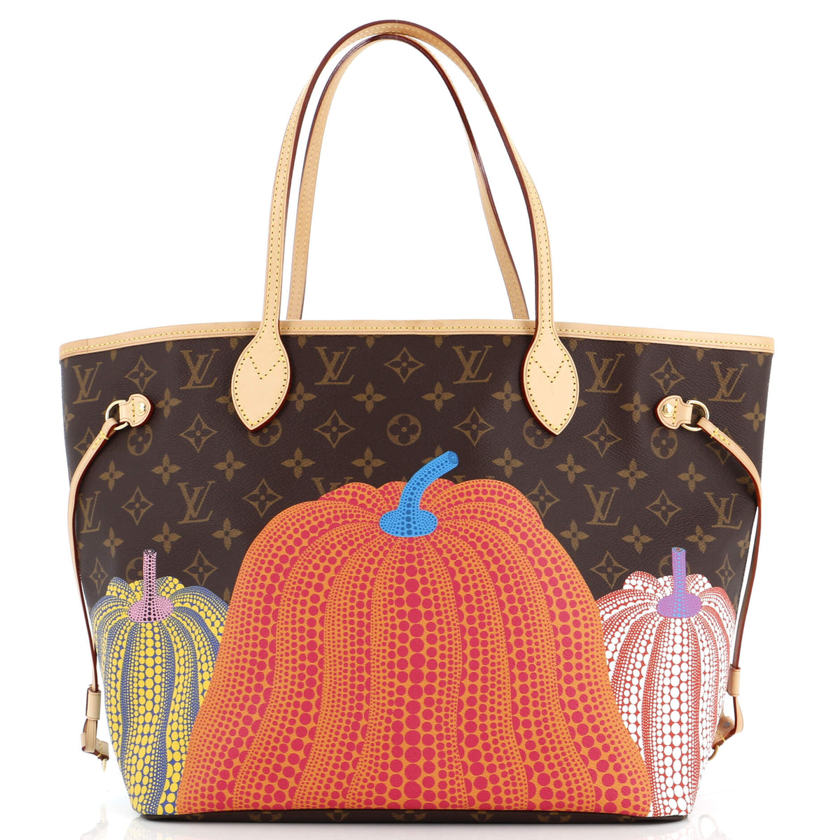 Louis Vuitton Neverfull NM Tote Yayoi Kusama Pumpkins Monogram Canvas MM