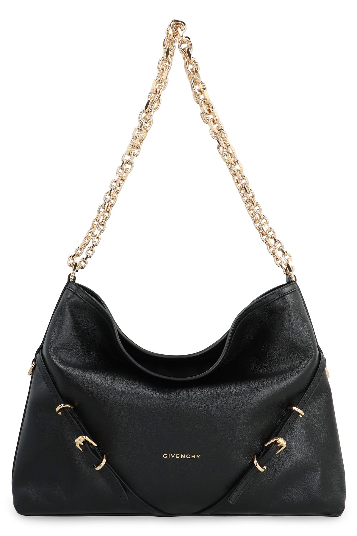Givenchy Women's Voyou M Bag Gold Logo Chain in Black | BB50Y4B1KR001001