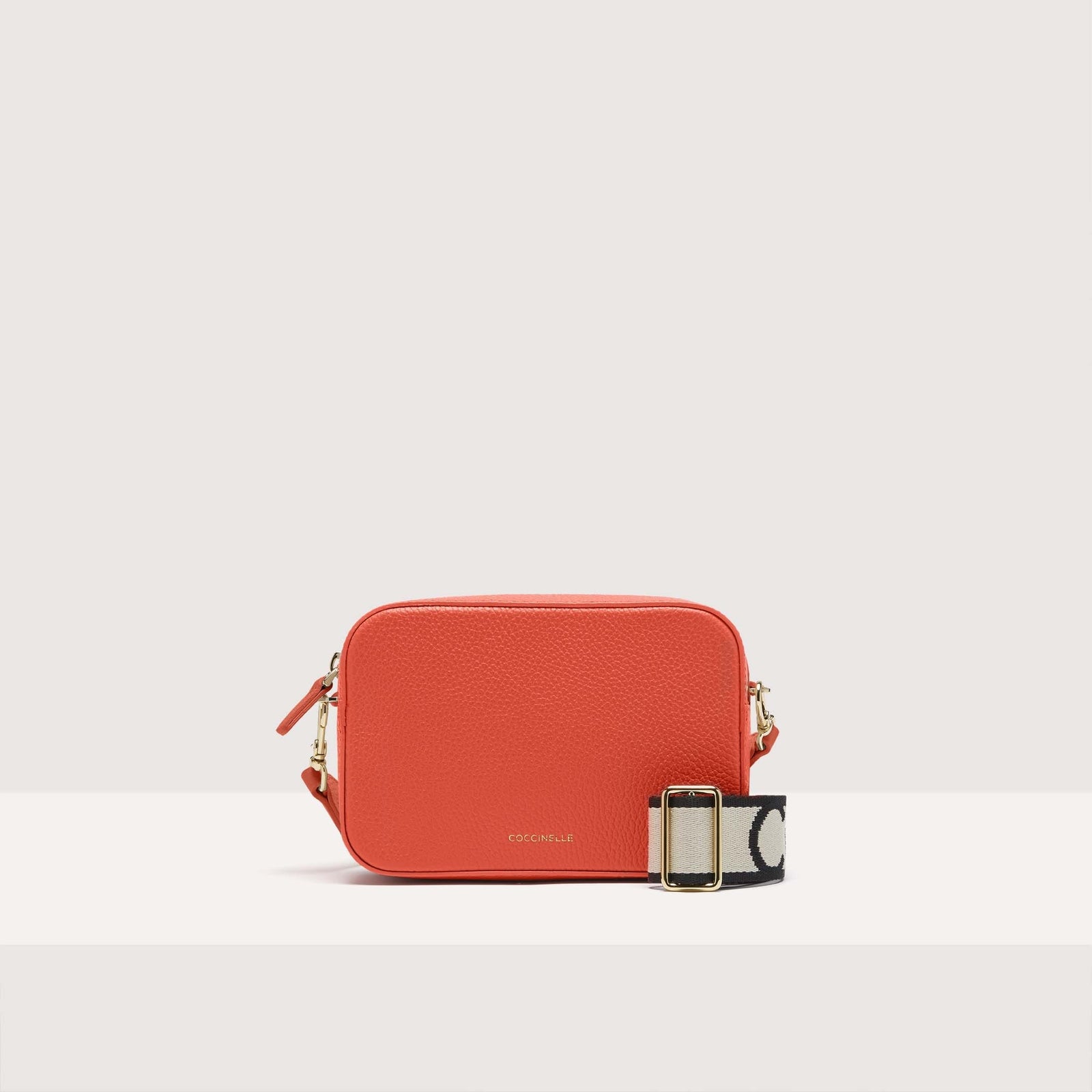 Coccinelle Grained Leather Crossbody Bag Tebe Small