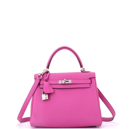 Kelly Handbag Magnolia Togo with Palladium Hardware 25