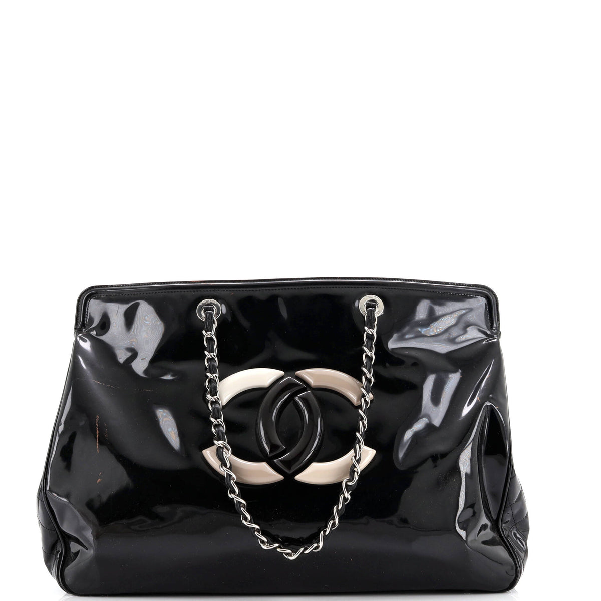 Chanel CHANEL Lipstick Tote Patent Vinyl XL