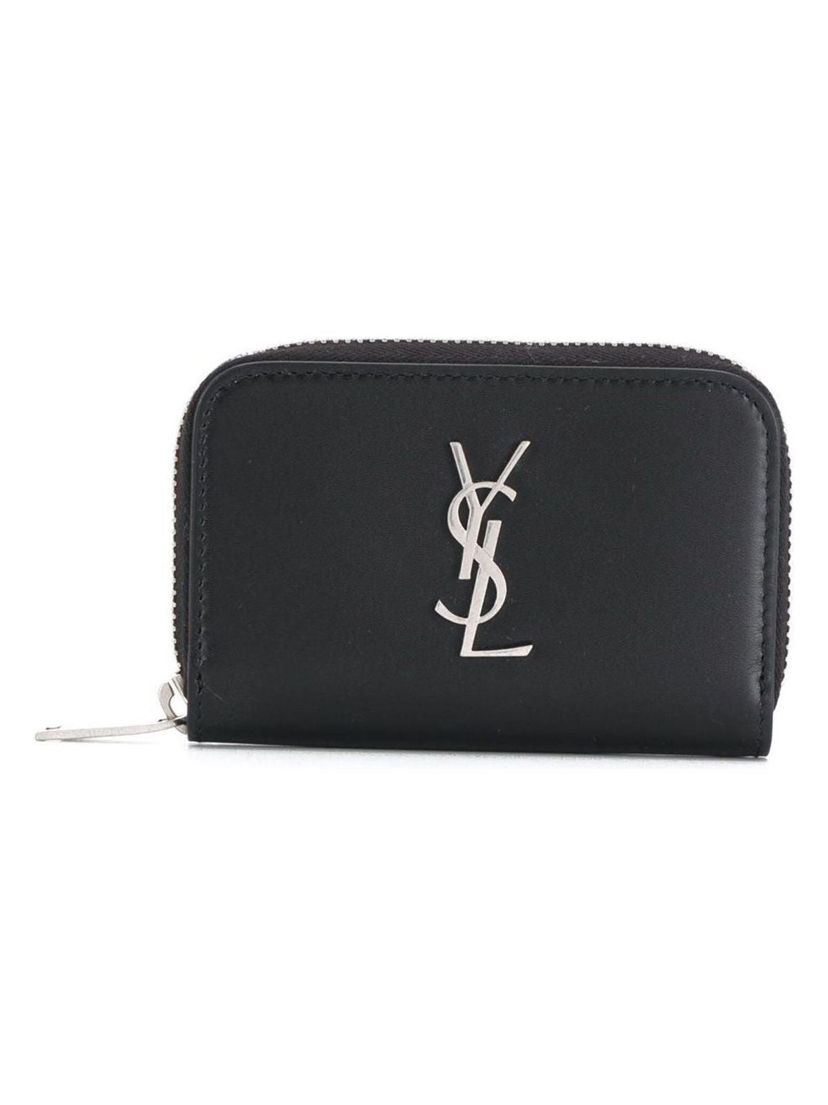 Saint Laurent Men's Zipper Around Wallet in Black | 5354110SX0E