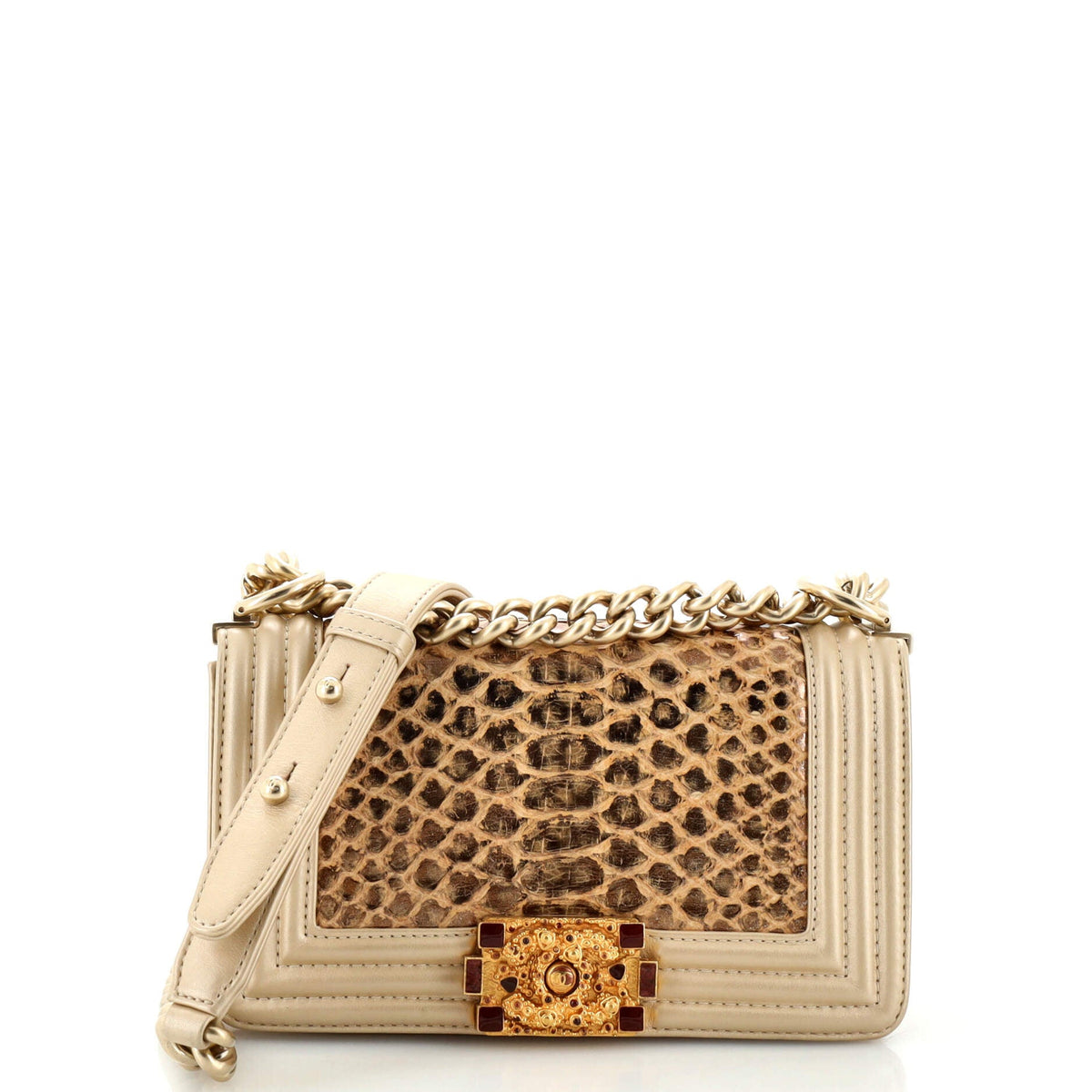Chanel CHANEL Metiers d'Art Boy Flap Bag Python Small