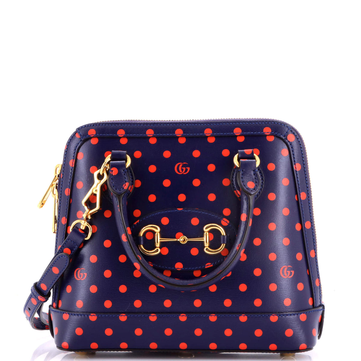 Gucci GUCCI Horsebit 1955 Top Handle Bag Printed Leather Small