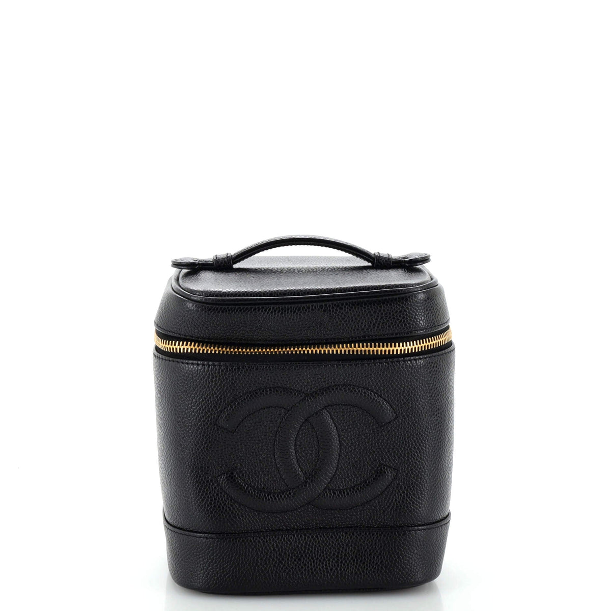 Chanel CHANEL Vintage Timeless Cosmetic Case Caviar Tall