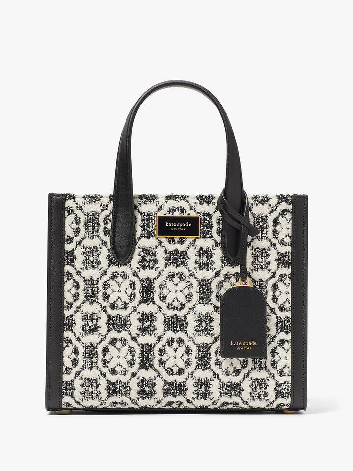 Kate Spade Au Manhattan Spade Flower Monogram Tweed Small Tote