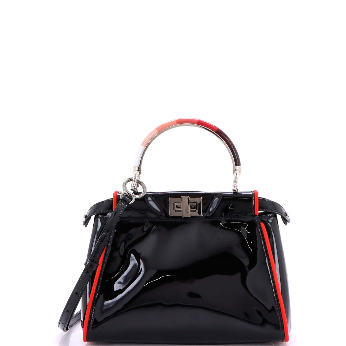 Fendi FENDI Resin Handle Peekaboo Bag Patent Mini