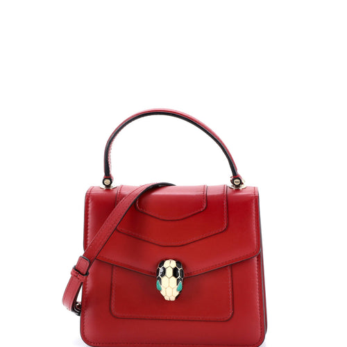 BVLGARI Serpenti Forever Top Handle Bag Leather Small
