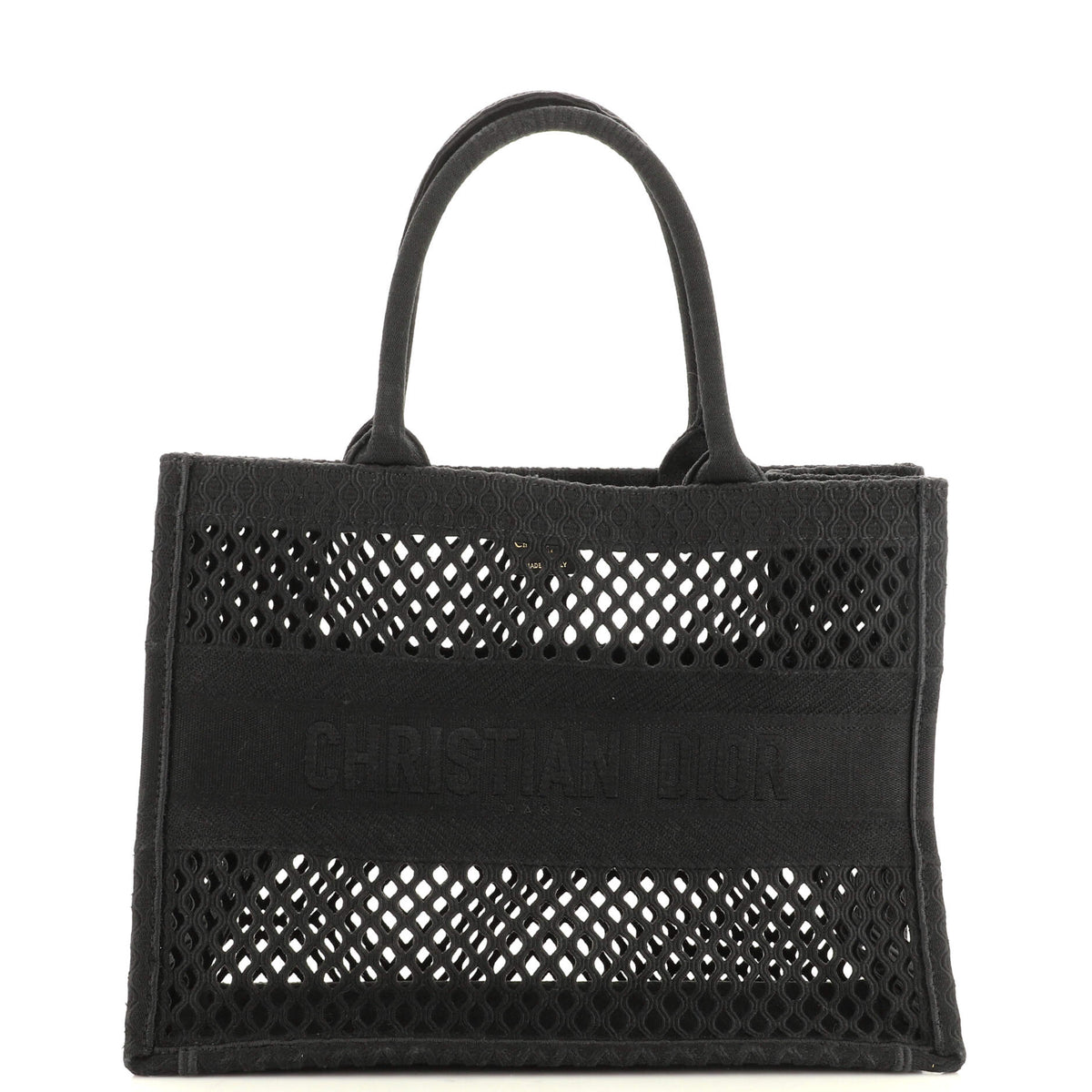Christian Dior Book Tote Mesh Canvas Medium
