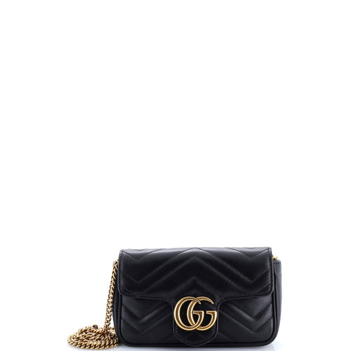 GUCCI GG Marmont Flap Bag Matelasse Leather Super Mini