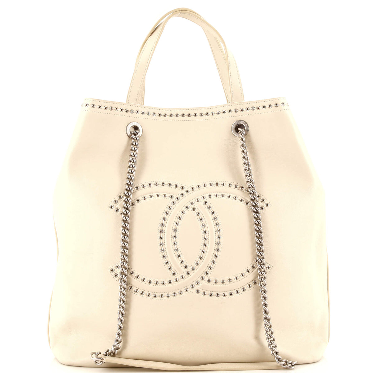 Chanel CHANEL Coco Eyelets Shopping Tote Calfskin Large