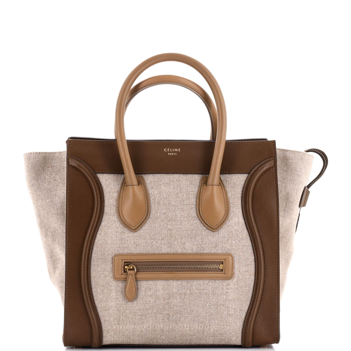 Celine CELINE Tricolor Luggage Bag Canvas and Leather Mini