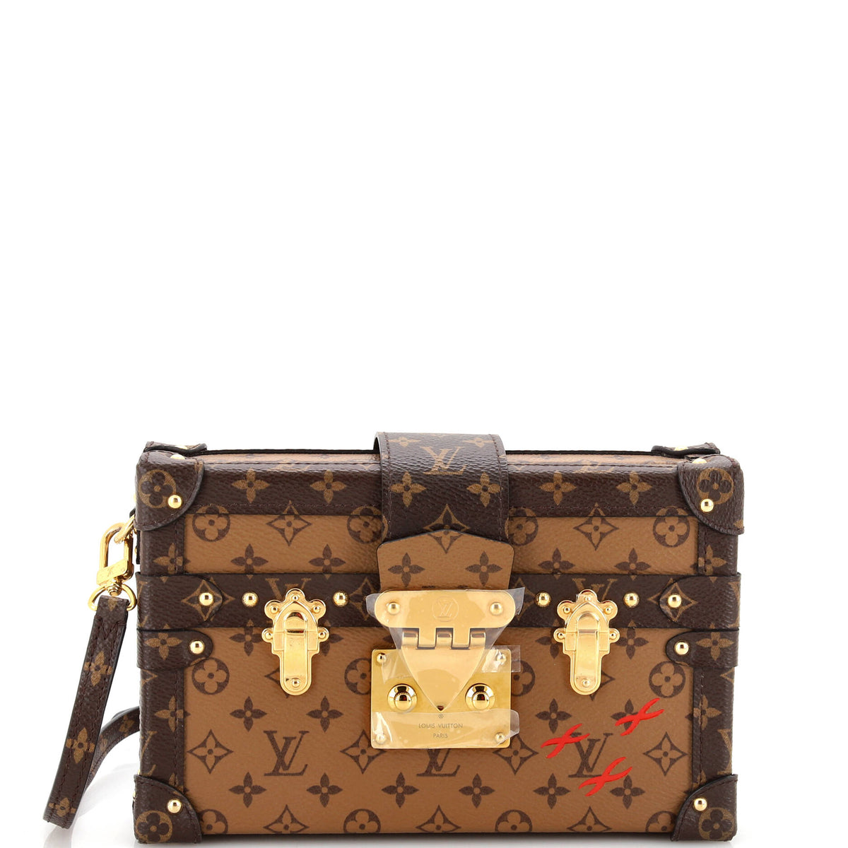Louis Vuitton Petite Malle Handbag Reverse Monogram Canvas