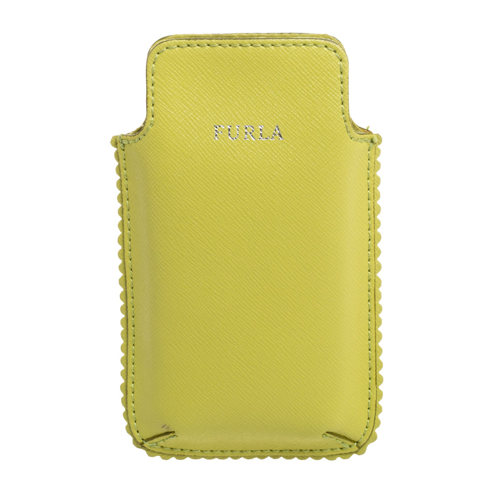 Furla Lime Green Leather Phone Case