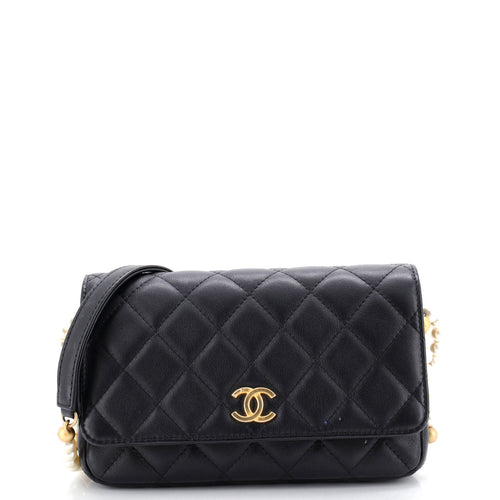 CHANEL About Pearls Wallet on Chain Quilted Calfskin