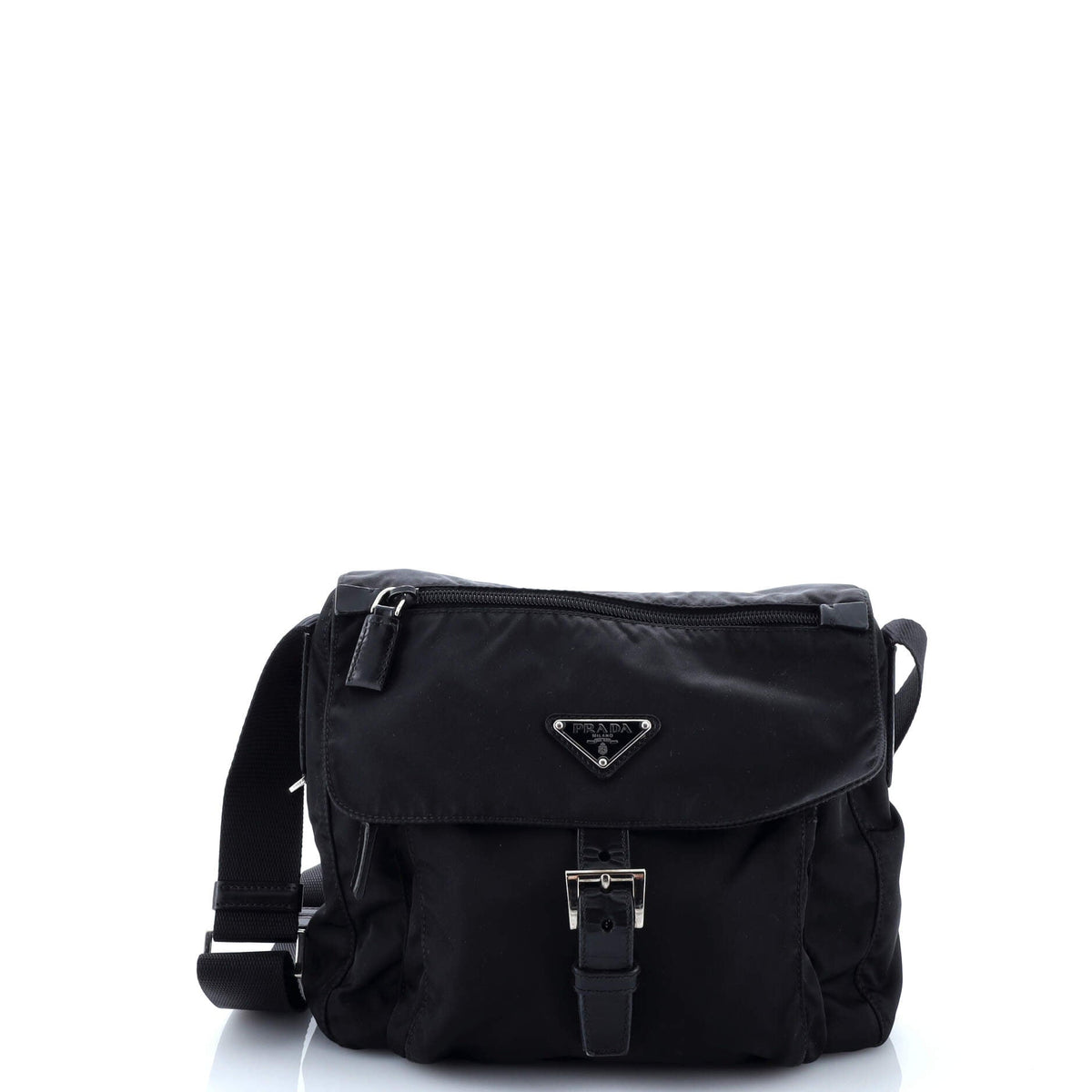 Prada PRADA Buckle Messenger Bag Tessuto Small