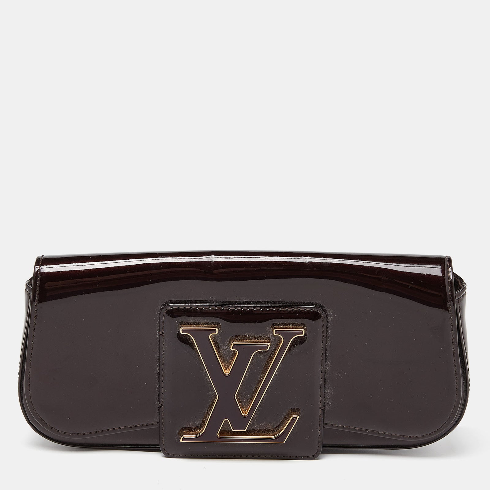 Louis Vuitton Pochette Sobe en cuir verni Amarante