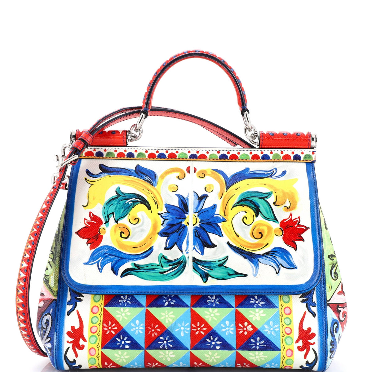 Dolce & Gabbana Miss Sicily Bag Printed Leather Medium