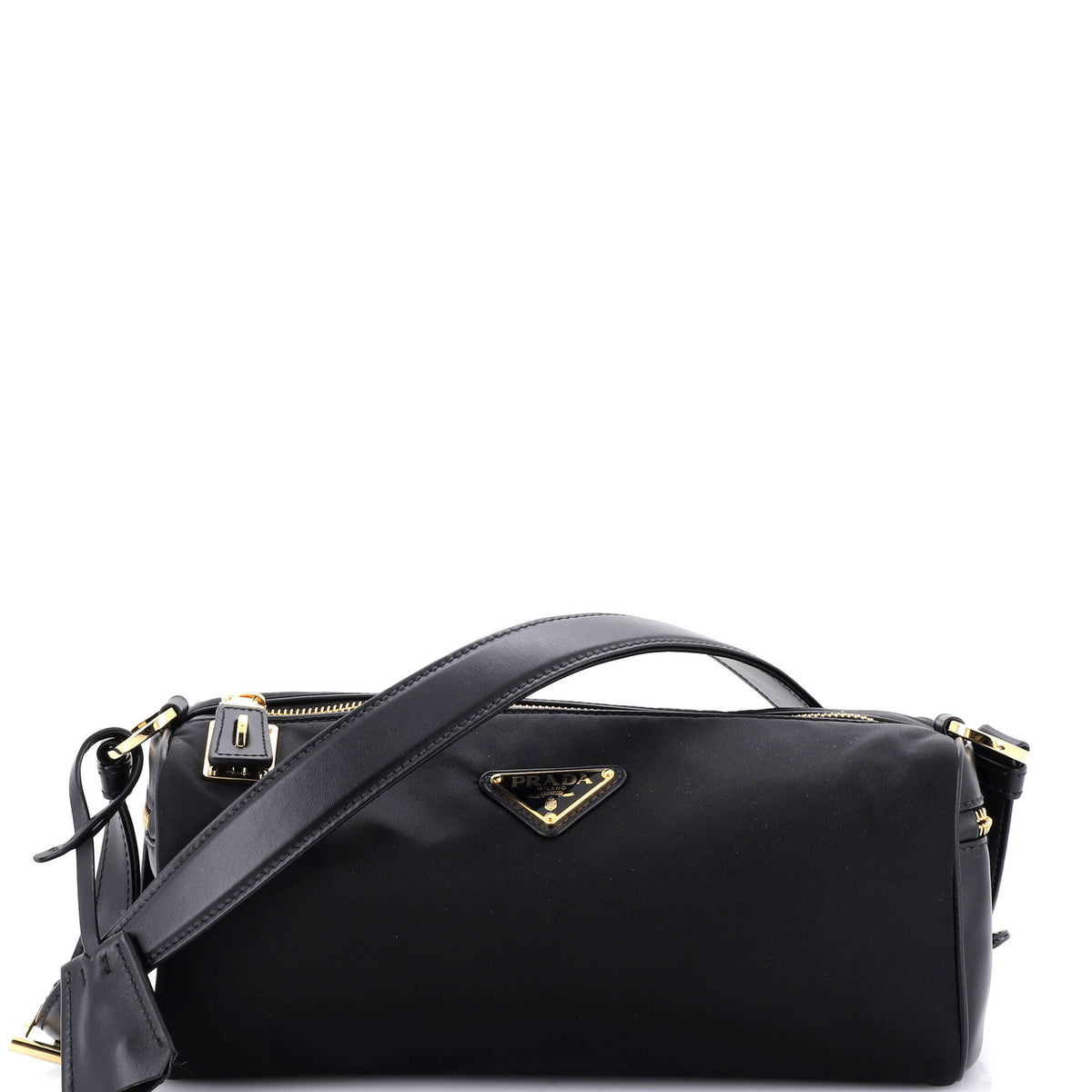 Prada PRADA Padlock Bauletto Shoulder Bag Re-Nylon with Leather Medium