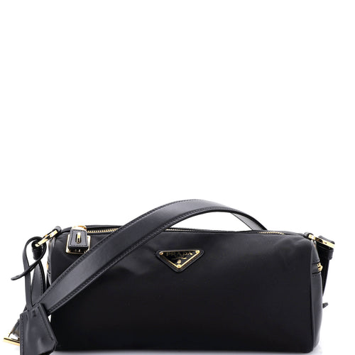 PRADA Padlock Bauletto Shoulder Bag Re-Nylon with Leather Medium