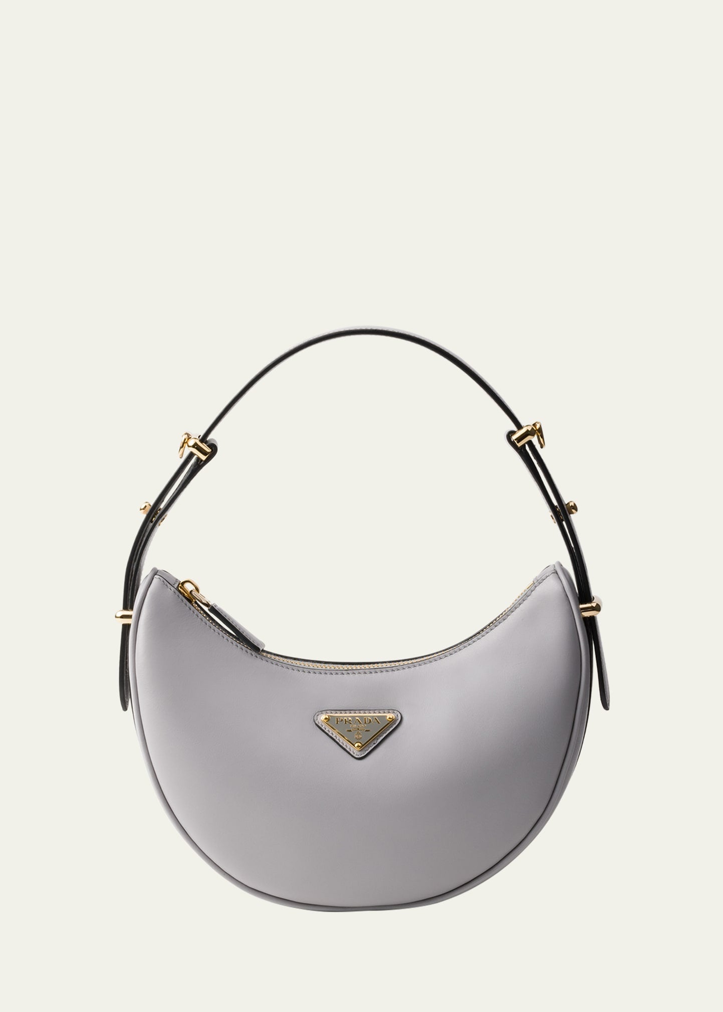 Prada Zip Calf Leather Shoulder Bag