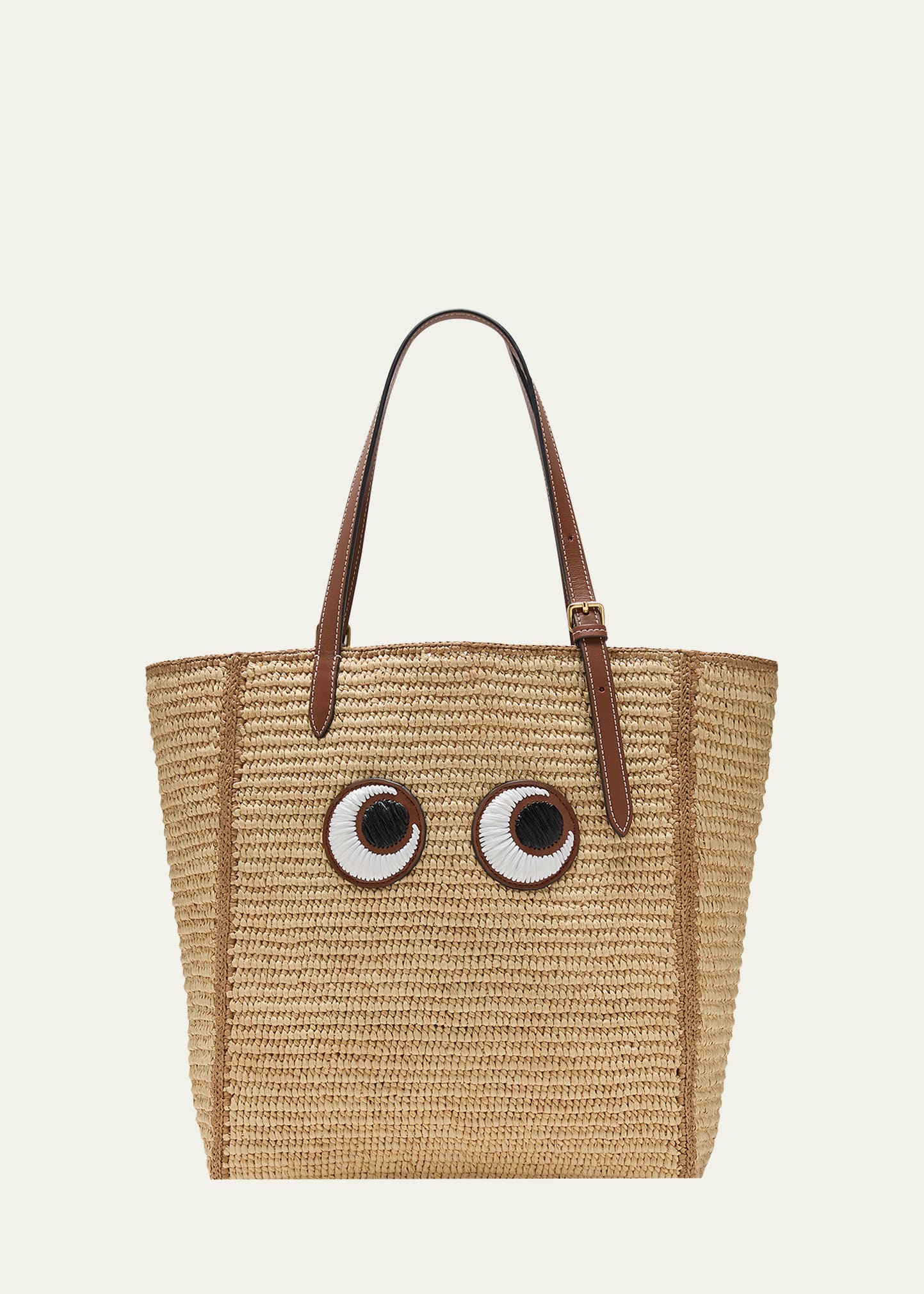 Anya Hindmarch Small Eyes Raffia Tote Bag