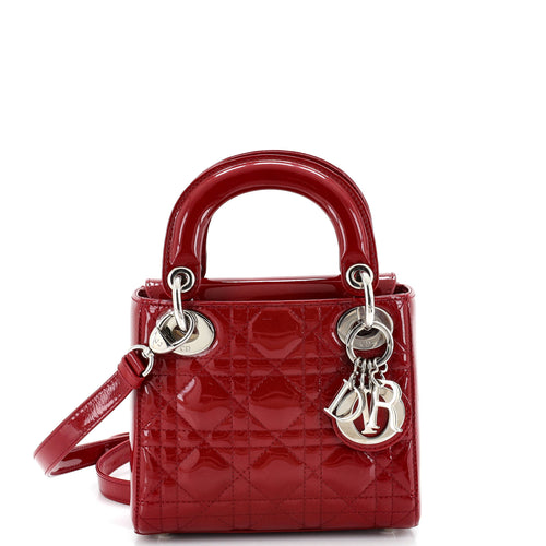 Lady Dior Bag Cannage Quilt Patent Mini