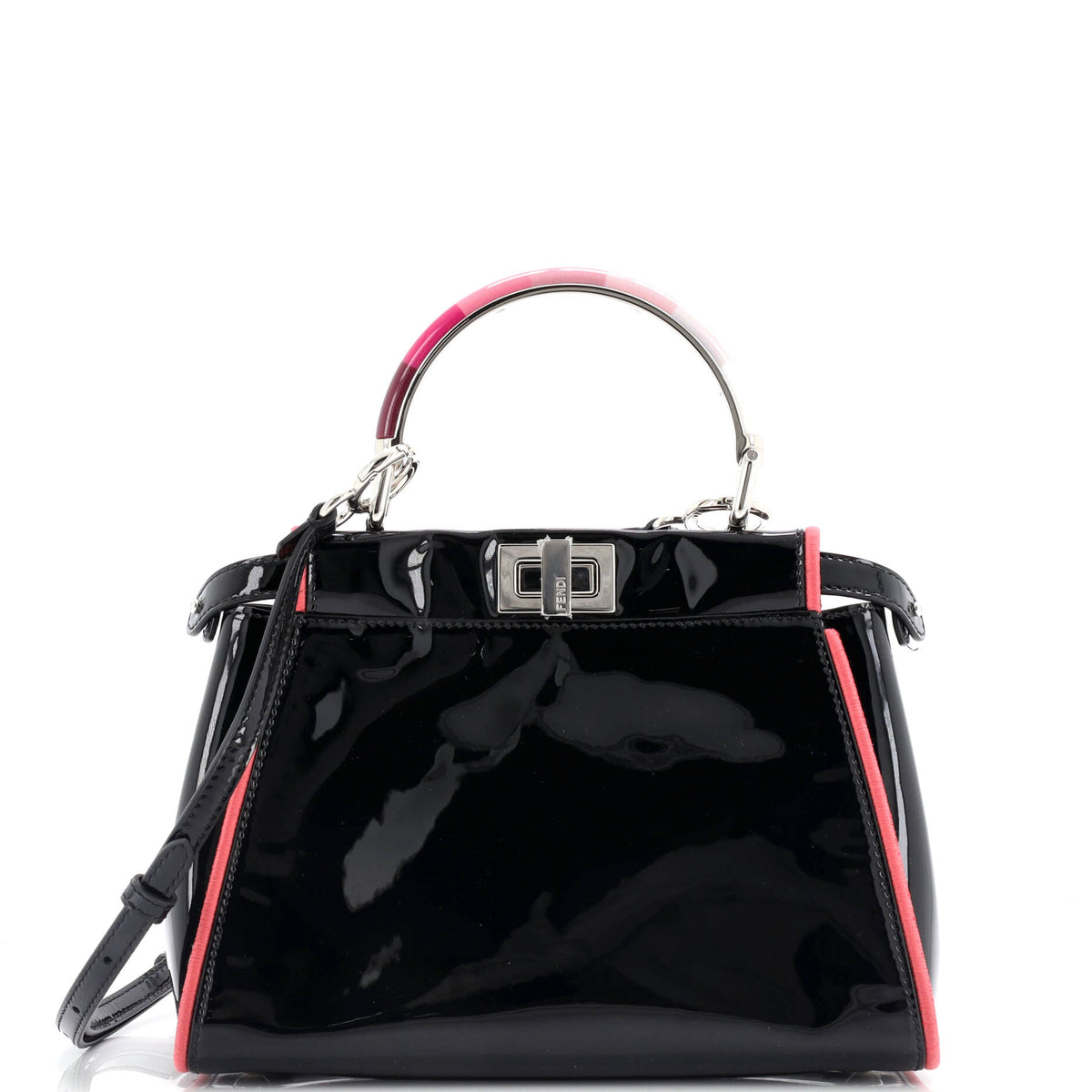 Fendi FENDI Resin Handle Peekaboo Bag Patent Mini