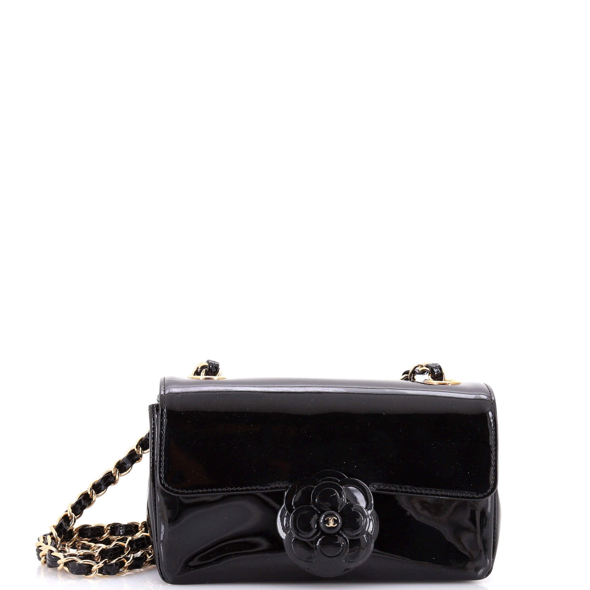 Chanel CHANEL Camellia Flap Bag Patent Mini