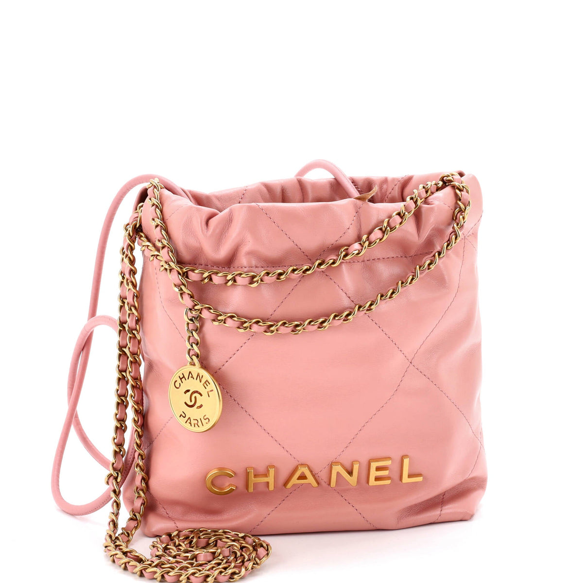 Chanel CHANEL 22 Chain Hobo Quilted Calfskin Mini