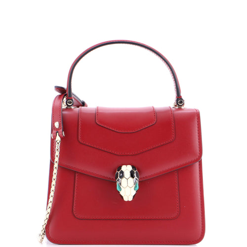 BVLGARI Serpenti Forever Top Handle Bag Leather Small