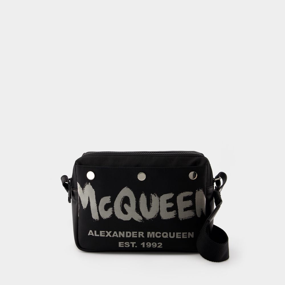 Alexander Mcqueen Men's Camera Crossbody in Black | 7917721AAS31095