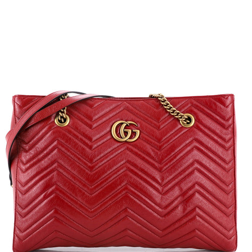 GUCCI GG Marmont Zip Tote Matelasse Leather Medium