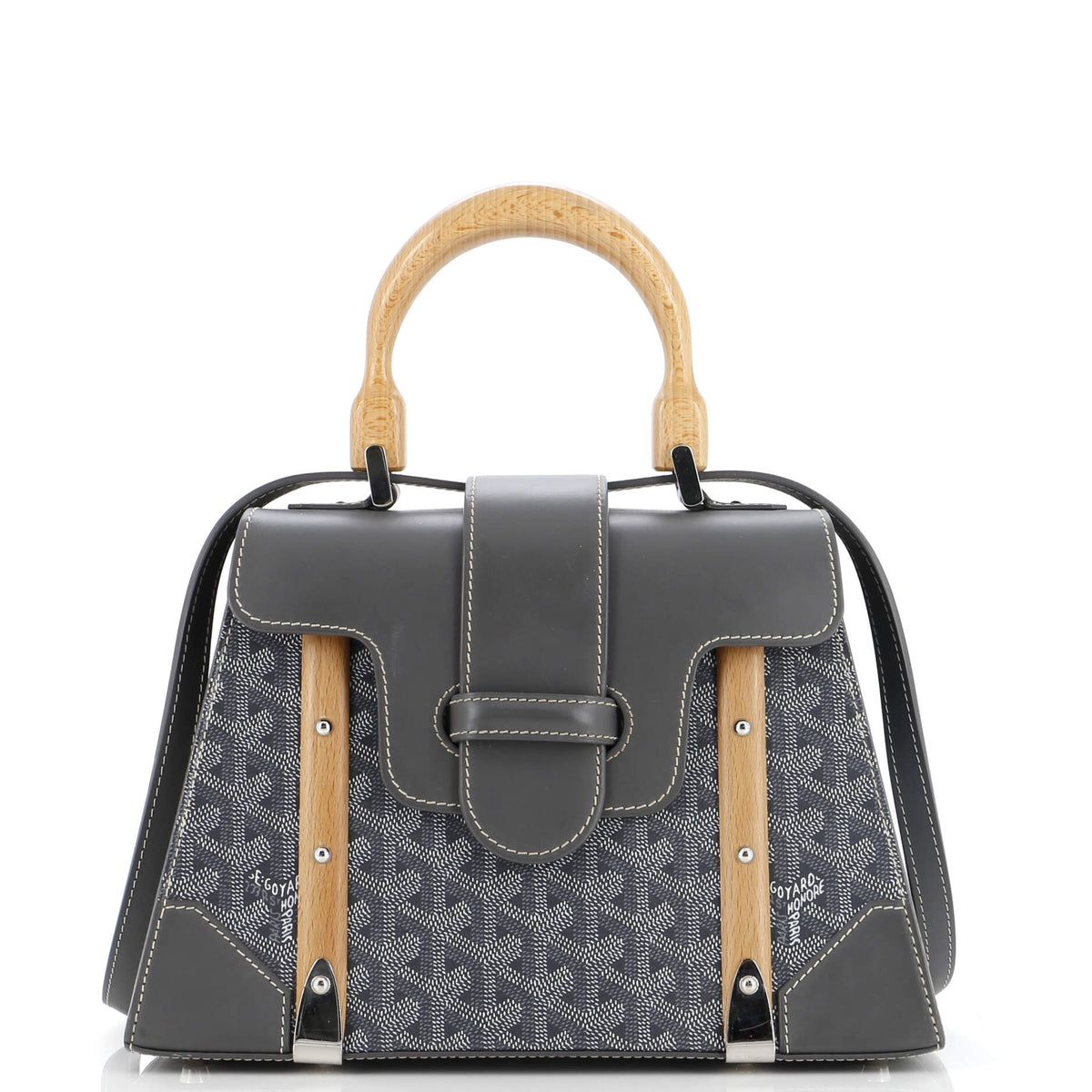 Goyard GOYARD Saigon Top Handle Bag Coated Canvas with Leather PM