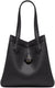 Women's Origami Pebbled Leather Tote in Black | 8BH414APZA Color F0KUR