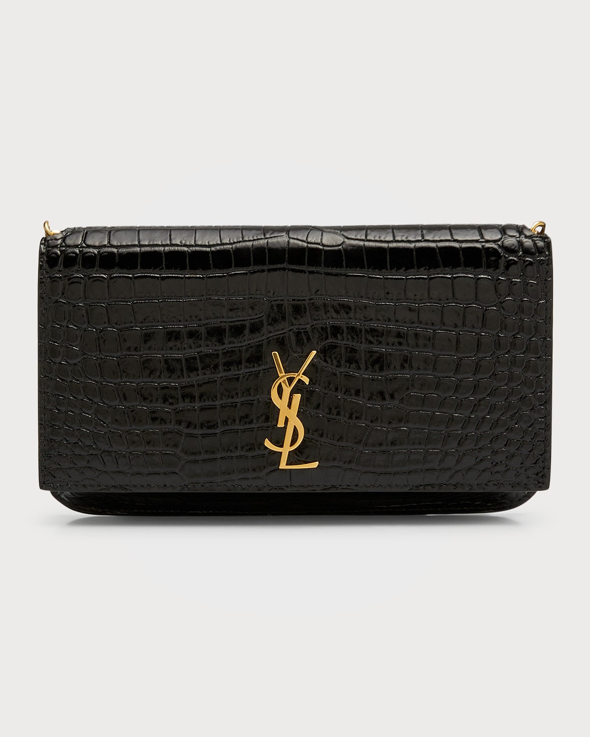 Boss YSL Croc-Embossed Phone Holder Shoulder Bag