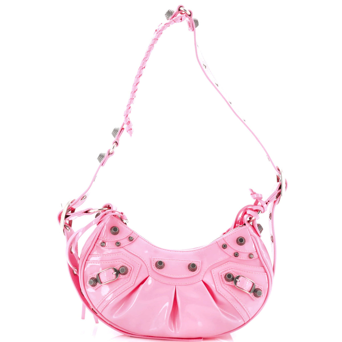 Balenciaga Le Cagole Giant Studs Shoulder Bag Patent XS