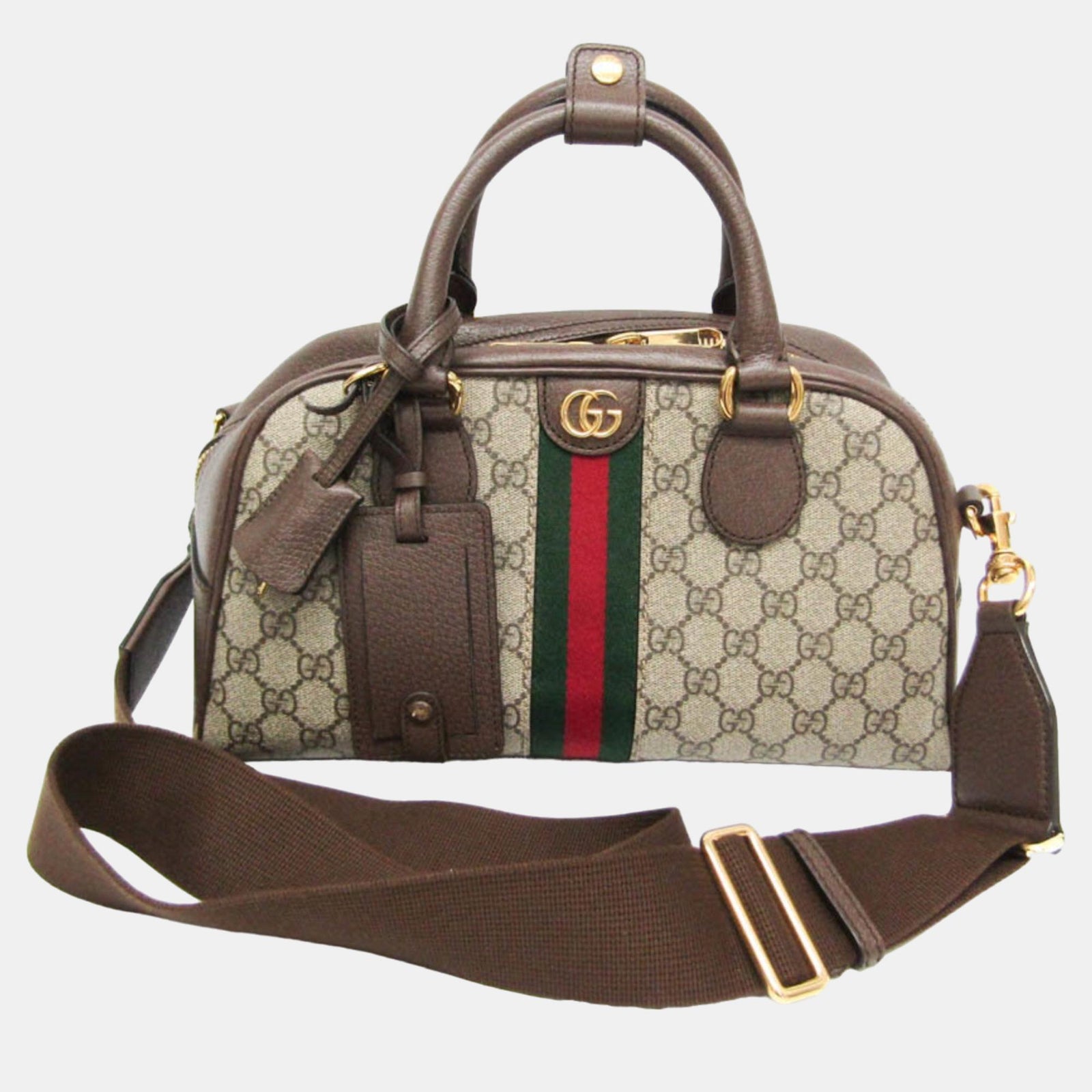 Gucci Beige/Brown GG Supreme Canvas Ophidia Satchel