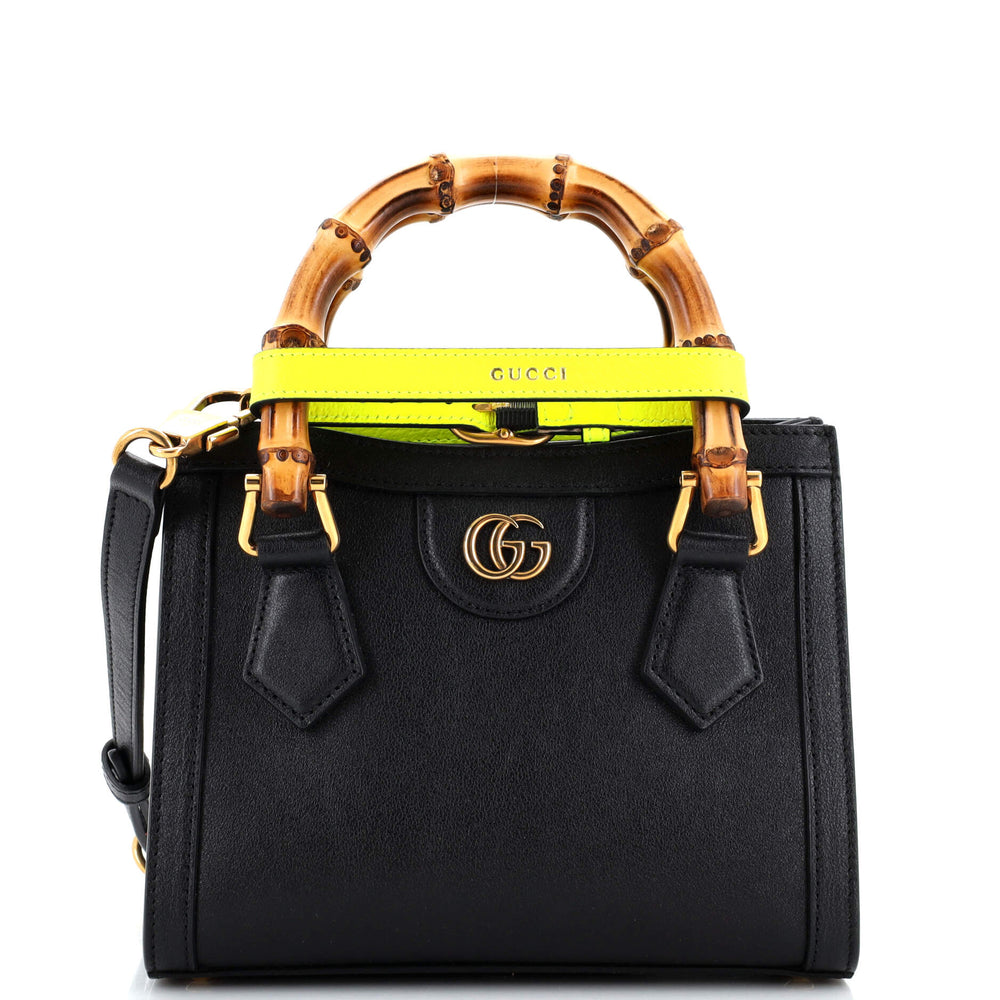 GUCCI Diana NM Tragetasche aus Leder mit Bambusgriff, Mini