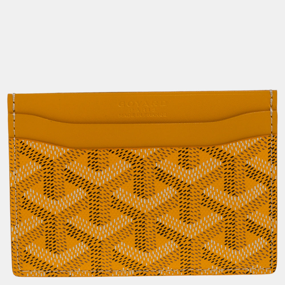 Goyard Yellow Goyardine Coated Canvas and Leather Saint Sulpice Card Holder