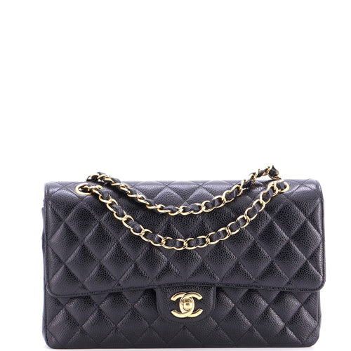 CHANEL Classic Double Flap Bag Quilted Caviar Medium