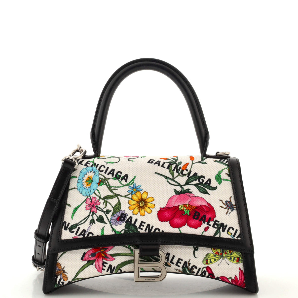 Gucci GUCCI x Balenciaga The Hacker Project Hourglass Top Handle Bag Flora Canvas Small