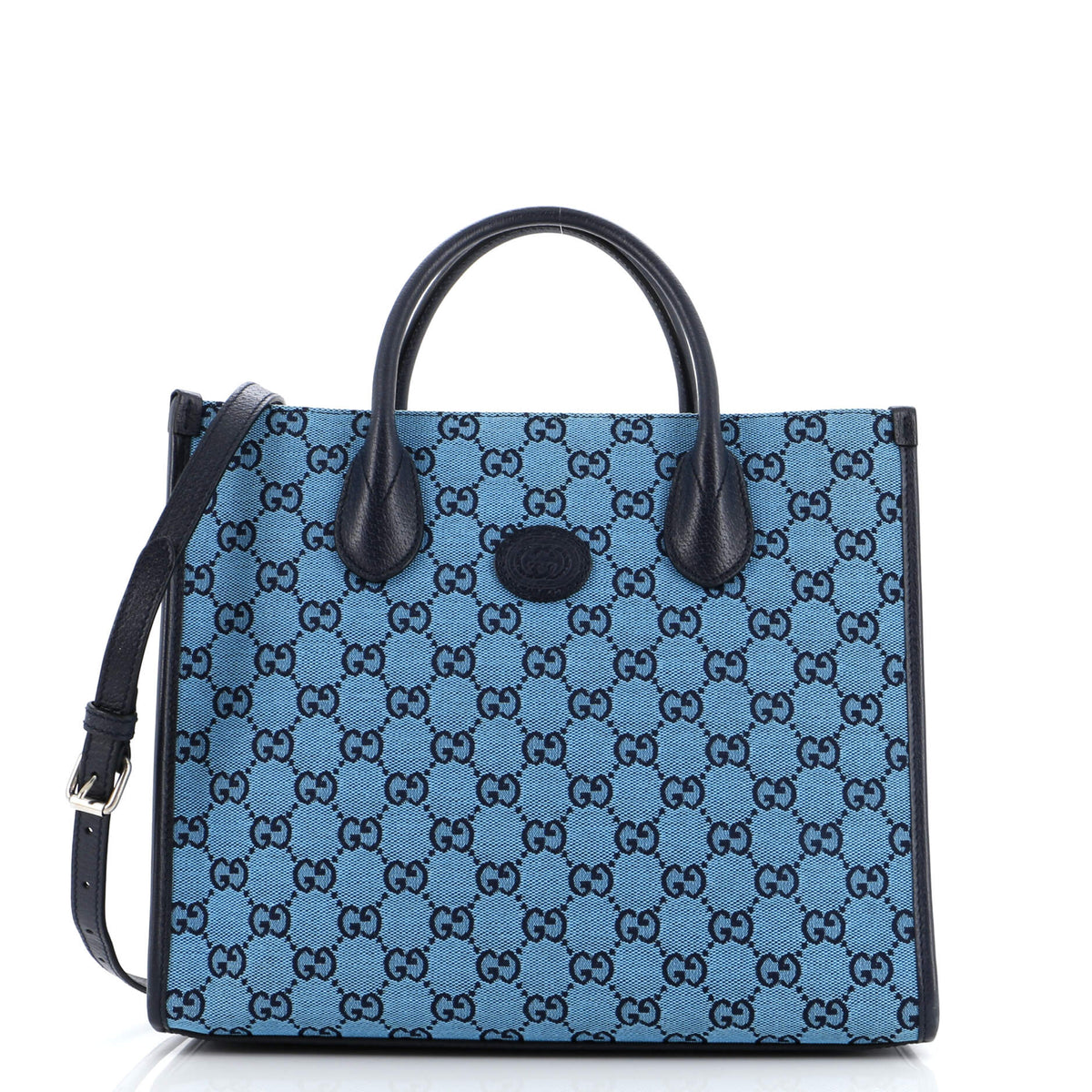 Gucci GUCCI Structured Top Handle Open Tote GG Canvas Small